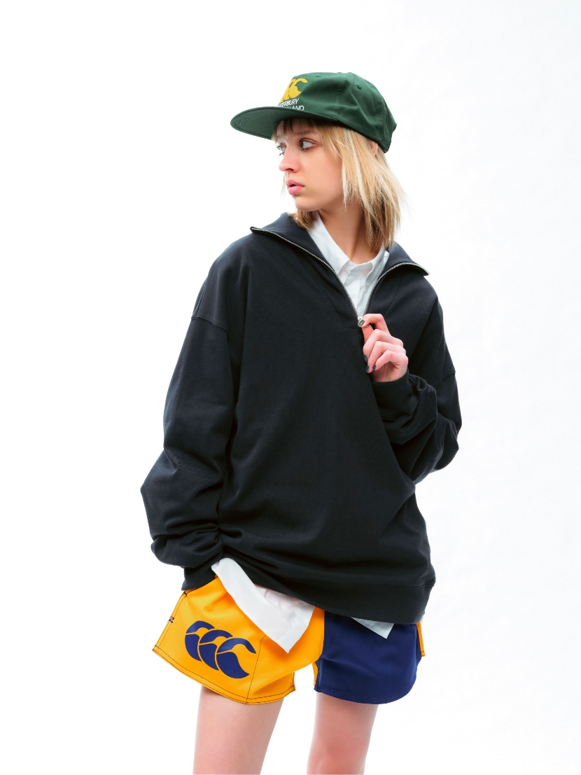 HALF ZIP RUGBY JERSEY,L/S STRETCH BD SHIRT,HARLEQUIN SHORTS,CLASSIC BIG LOGO CAP