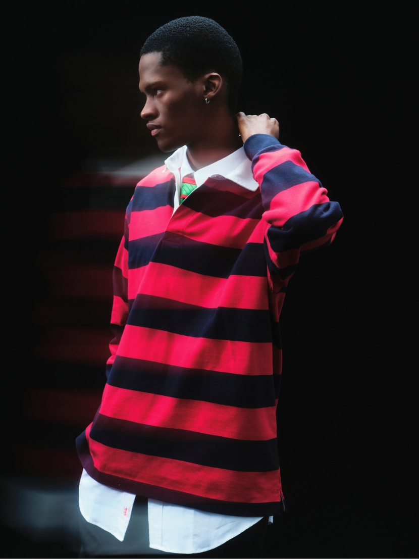 2.5INCH STRIPE RUGBY JERSEY,Brooks Brothers × canterbury BD SHIRT,CHINO SHORTS