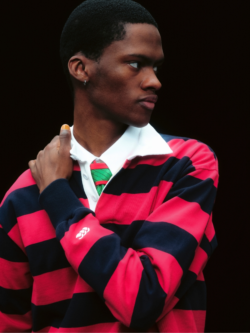 2.5INCH STRIPE RUGBY JERSEY,Brooks Brothers × canterbury BD SHIRT
