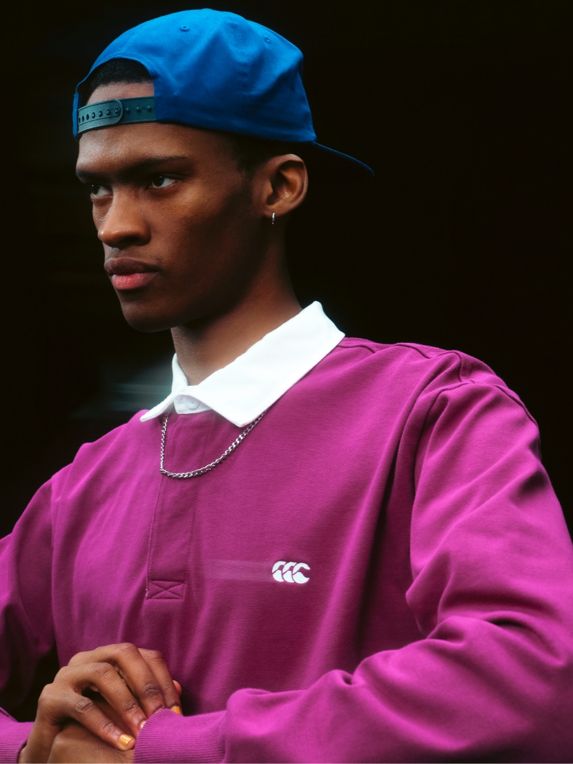 SOLID COLOR RUGBY JERSEY,CLASSIC BIG LOGO CAP
