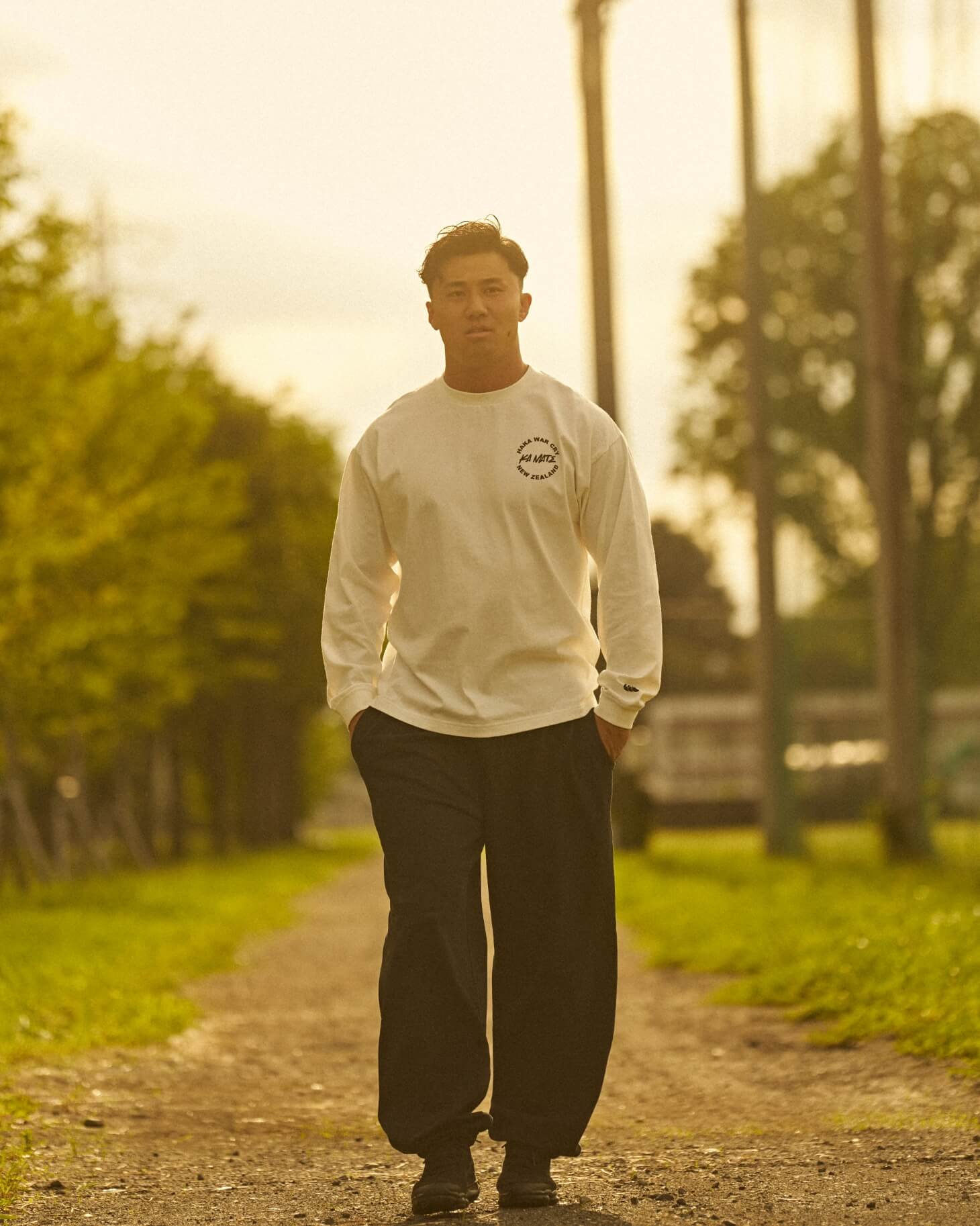 L/S TEE HAKA WAR CRY,RUGGER PANTS