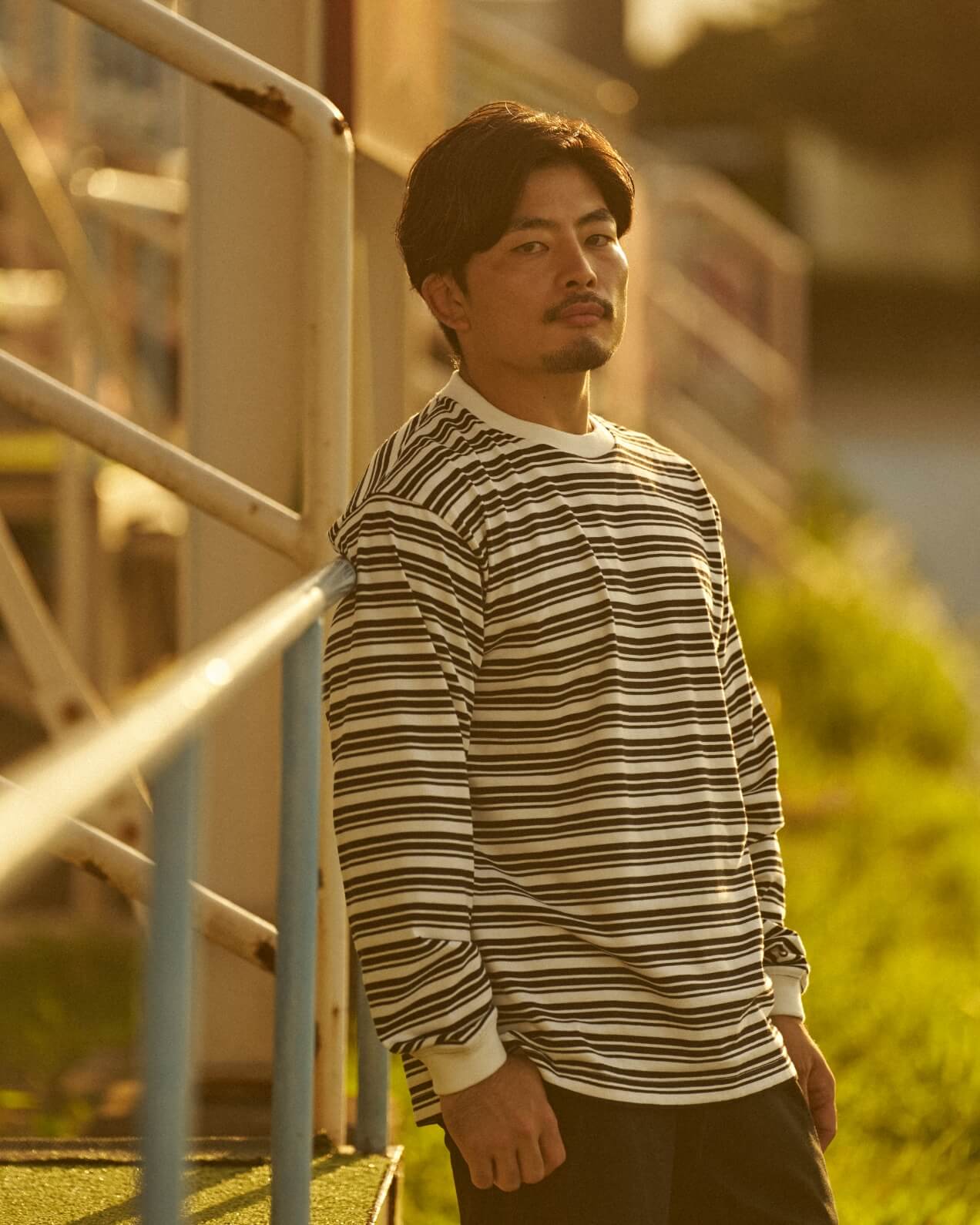 L/S STRIPE LIGHT JERSEY TEE,RUGGER PANTS