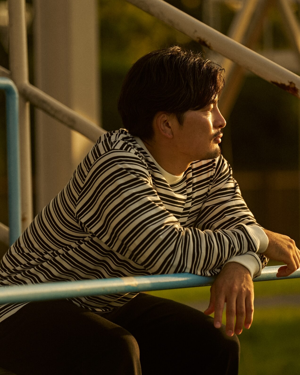 L/S STRIPE LIGHT JERSEY TEE,RUGGER PANTS