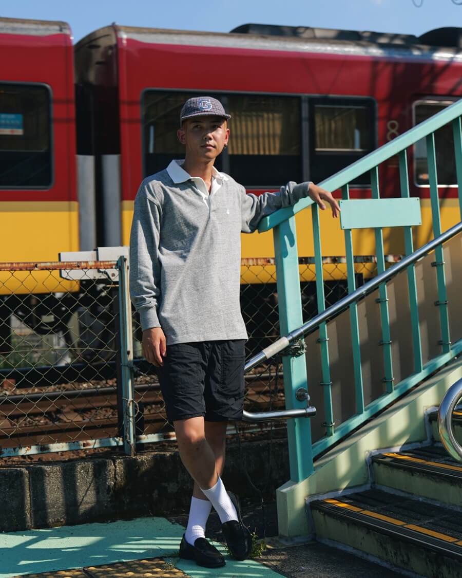 SOLID COLOR RUGBY JERSEY ミディアムグレー（15）