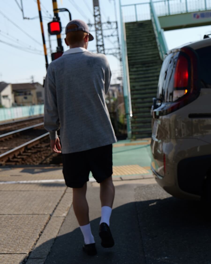 SOLID COLOR RUGBY JERSEY ミディアムグレー（15）