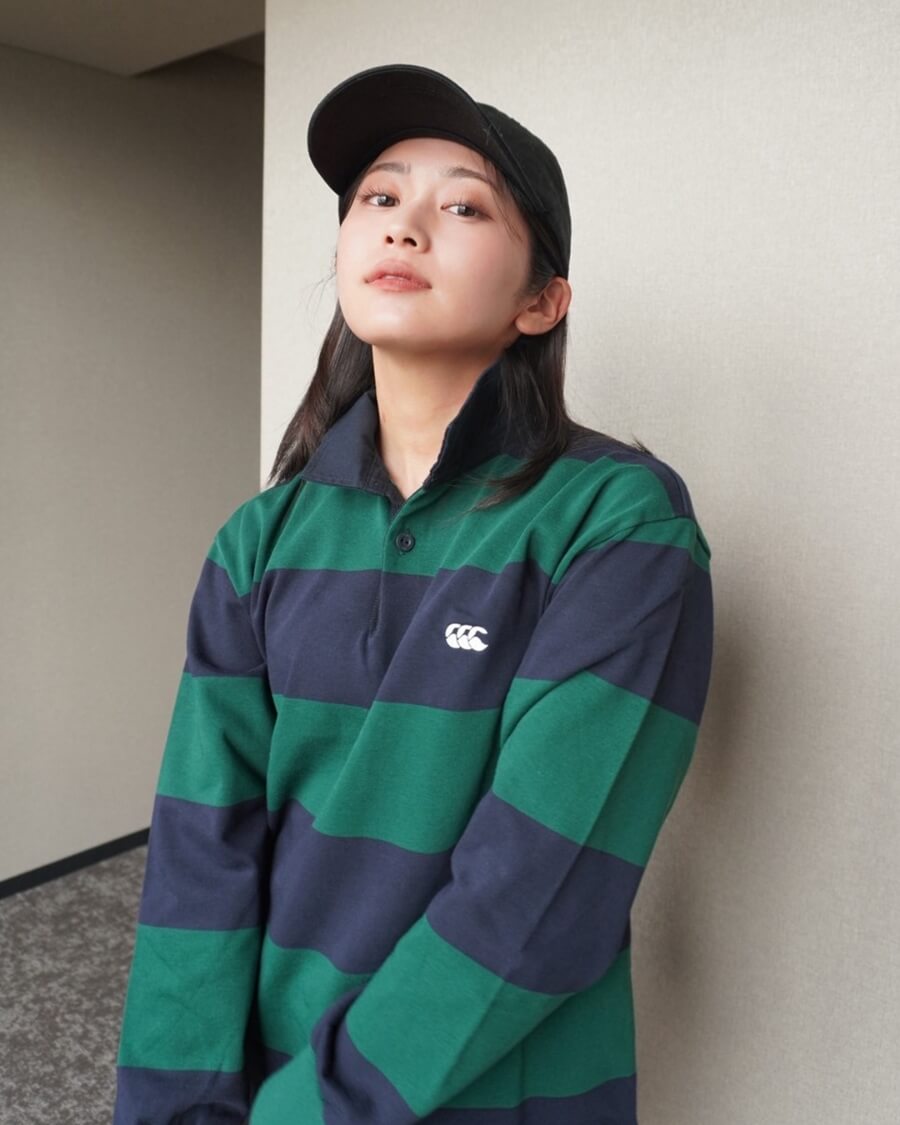 4INCH STRIPE RUGBY JERSEY フォレストグリーン（49）