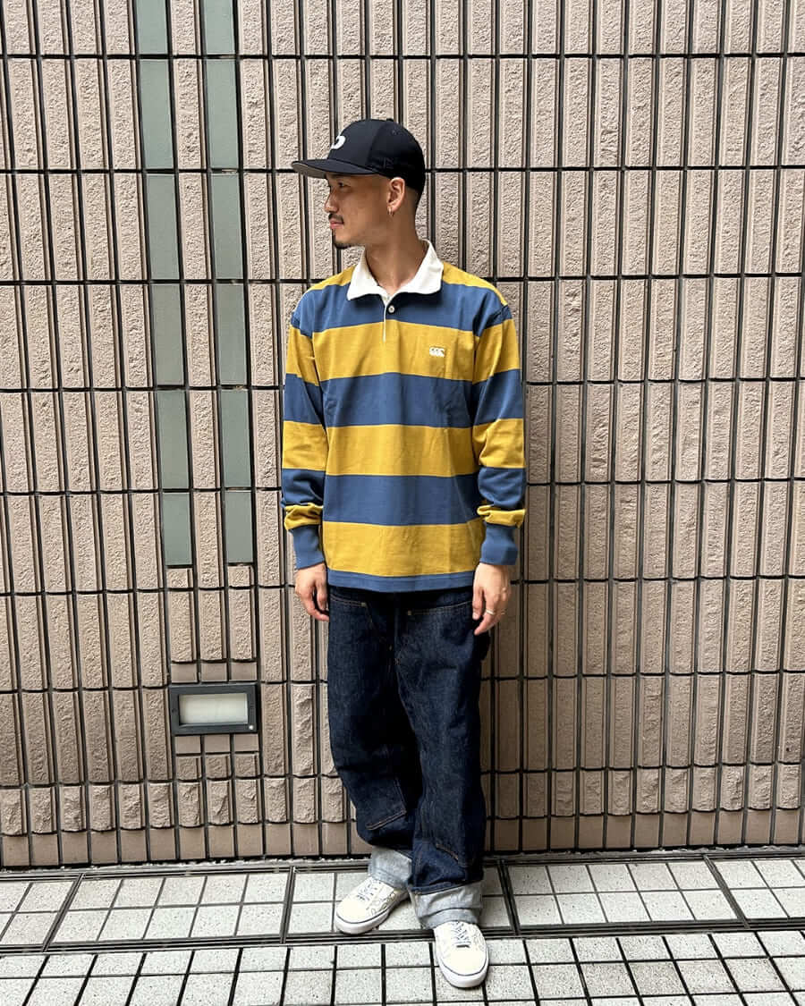 4INCH STRIPE RUGBY JERSEY ロイヤルブルー（25）