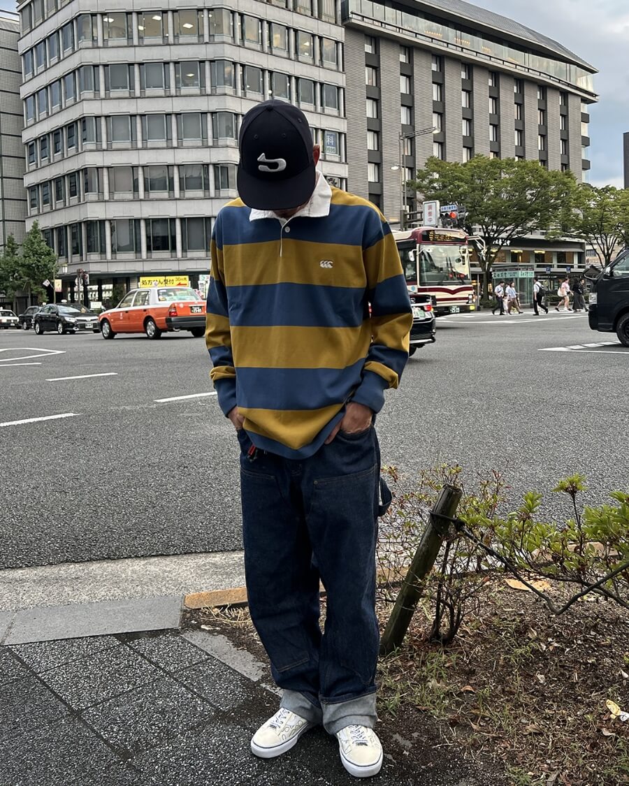 4INCH STRIPE RUGBY JERSEY ロイヤルブルー（25）