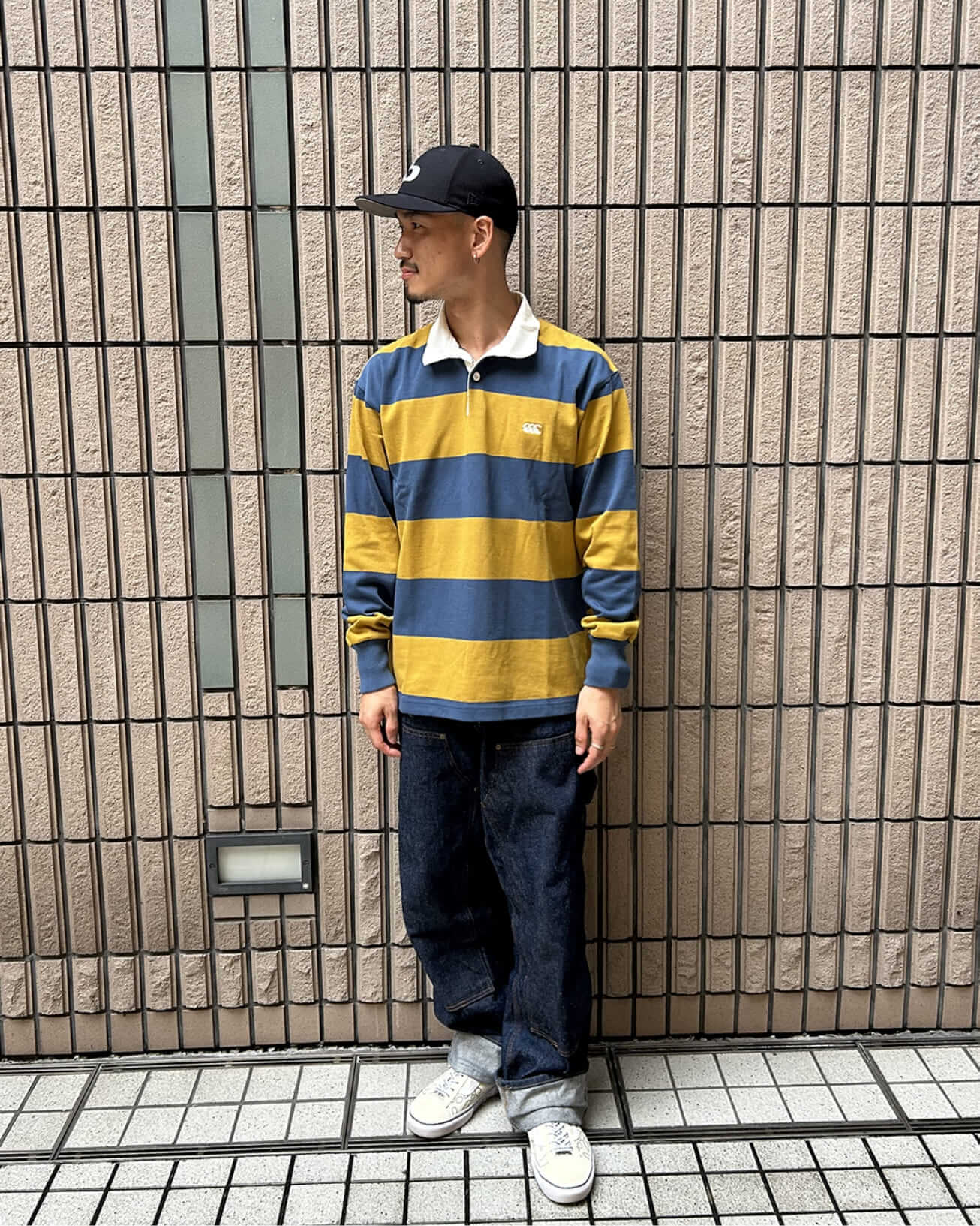4INCH STRIPE RUGBY JERSEY ロイヤルブルー（25）