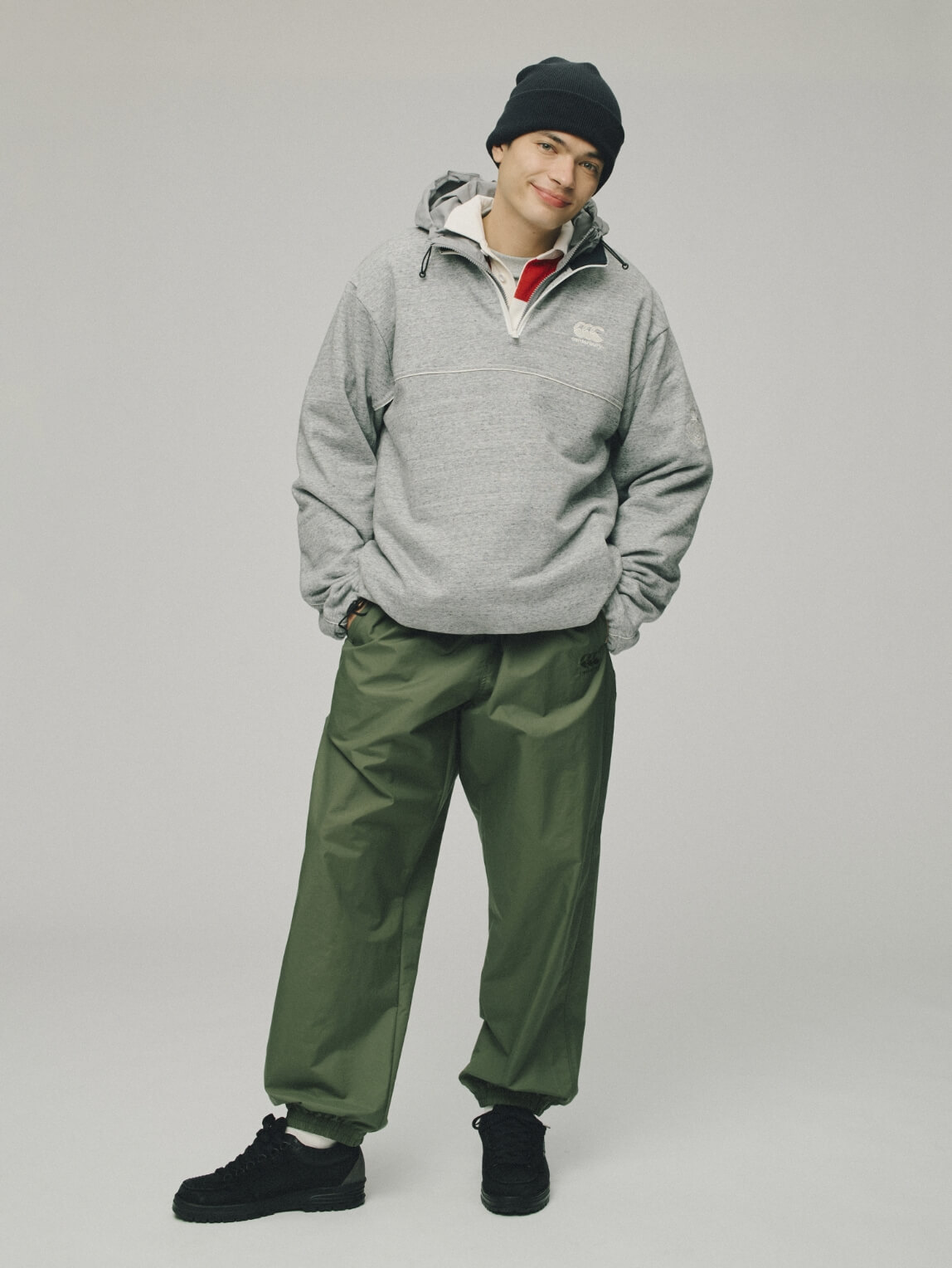 FLEXWARM HALF ZIP SWEAT,FIELD ZIP HOODY,JAPAN L/S ENG TYPE RUGBY JERSEY,FIELD PANTS,CUFF BEANIE