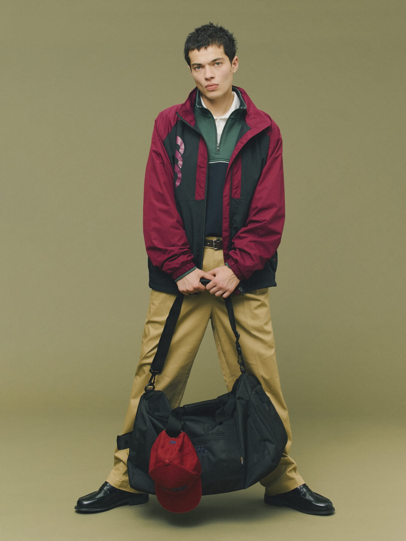 CANTERBURY WIND JACKET,FLEXWARM HALF ZIP SWEAT,L/S NZ TYPE RUGBY JERSEY,CHINO PANTS,CLASSIC LOGO CAP,SPORTS BAG