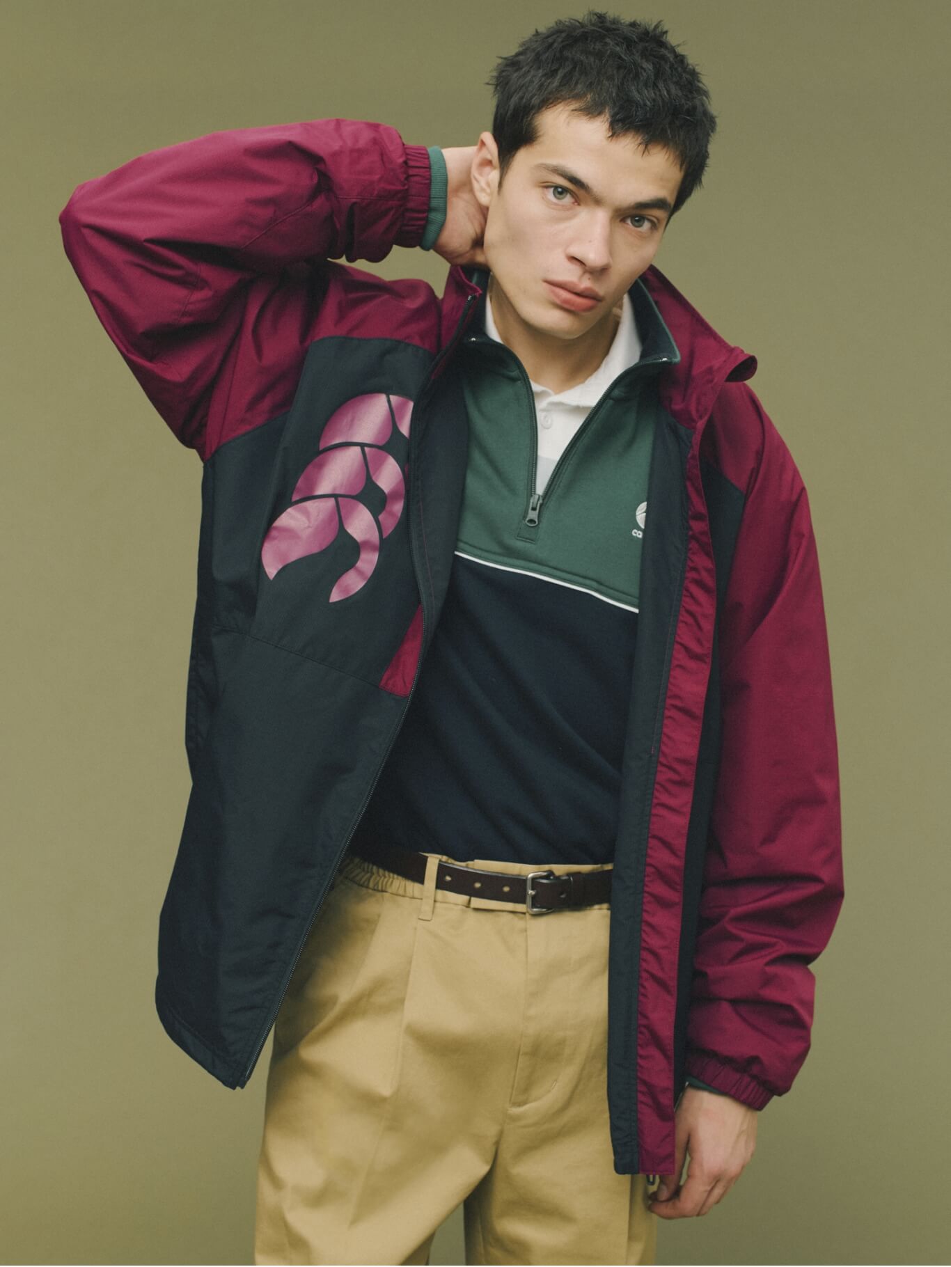 CANTERBURY WIND JACKET,FLEXWARM HALF ZIP SWEAT,L/S NZ TYPE RUGBY JERSEY,CHINO PANTS,CLASSIC LOGO CAP,SPORTS BAG